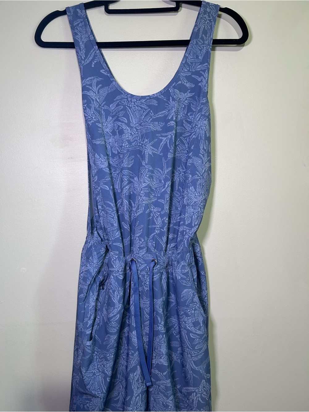 Patagonia Fleetwith Romper Jumpsuit M Blue Floral Travel Hiking